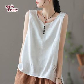 버튼자수린넨베스트_P342486434