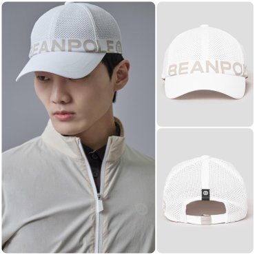 빈폴골프 SS25 남성 폴리스판 메쉬 볼캡 - 화이트 (BE538BB061)