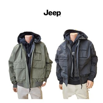 Jeep [여주점] 지프 남여공용 후드 탈부착 항공점퍼JQ1JPU203