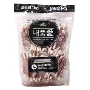 강아지 오리말이 우유껌 1kg 대용량 간식 실속 개껌