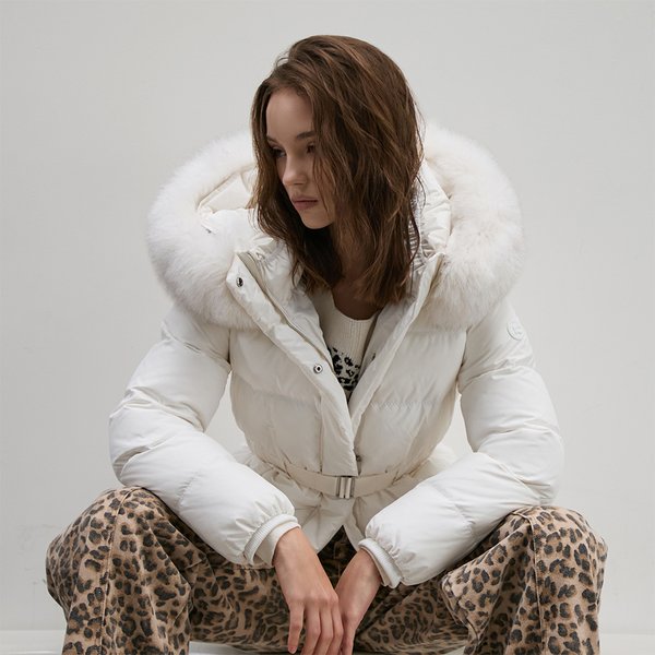 [시흥점] 여성 웨이스트 테이프 장식 숏 구스점퍼 (ER4TD502)