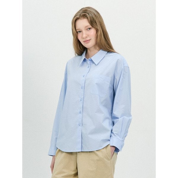 여성 포플린 세미오버핏 긴팔셔츠 LZWS0201