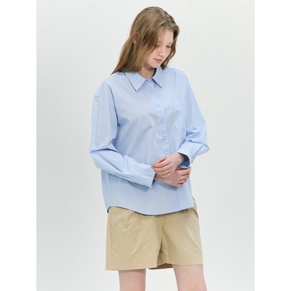 여성 포플린 세미오버핏 긴팔셔츠 LZWS0201