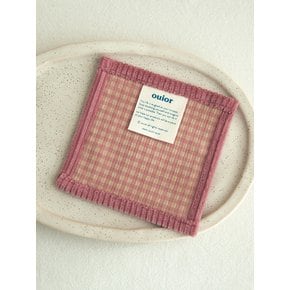 square tea coaster - corduroy rose check