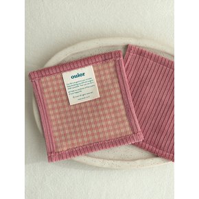 square tea coaster - corduroy rose check