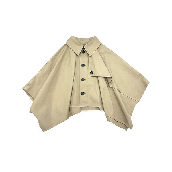 BEIGE CROPPED TRENCH CAPE