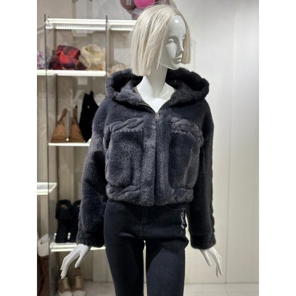 [파주점] 케이블패턴 크롭 퍼 점퍼 (ER4FZ560)