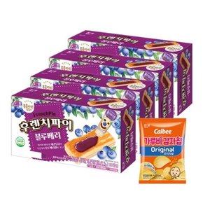 해태제과 스낵 후렌치파이192g 블루베리 4개 + 가루비 감자칩 1개 증