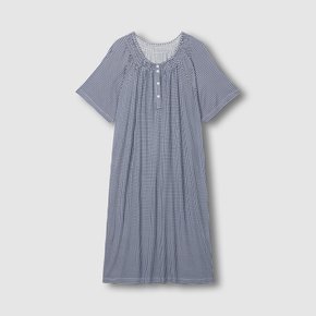 여 보드리 체크 반팔 파자마 원피스 (LIGHT MINT/ LIGHT NAVY/ LIGHT PINK)