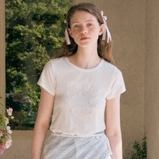 LACE RIBBON T-SHIRT WHITE