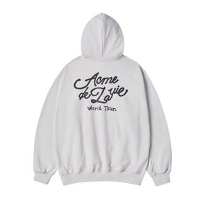 WORLD TOUR SCRIPT LOGO HOODIE GREY 월드투어스크립트 후드 그레이