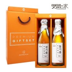 50년전통 대현상회 저온압착 국산 참기름 들기름 350ml 선물세트 (선물케이스포장)