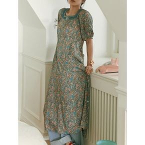배색 레이스 플로럴 원피스 T234MOP247W _P391019090
