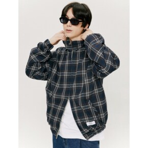 QT NYLON REVERSIBLE CHECK JACKET-OLIVE