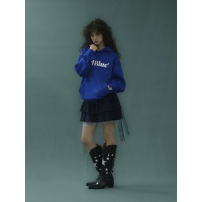 Logo Puff Hoodie Blue