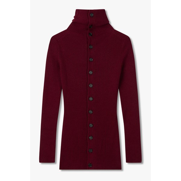 [REGULATION]프론트 버튼 터틀넥 니트 [레드] 6615330003000