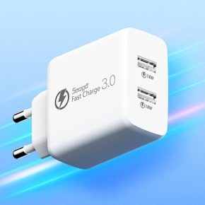 36W 퀵차지 QC3.0 2포트 멀티 USB 고속 충전기