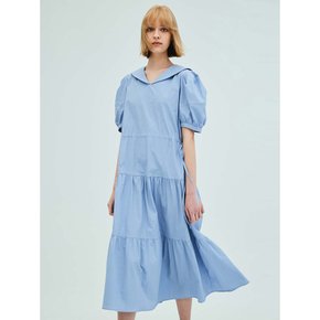 Sailor Collar Tiered Maxi Dress_Blue