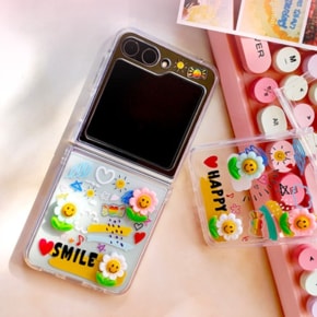 갤럭시 Z플립 5 4 3 플립 휴대폰 케이스 아기자기 귀여운 데이지 피규어 다꾸 젤리케이스