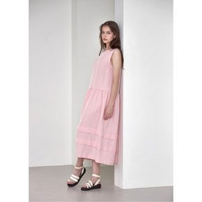 Linen Shirring Dress_Pink