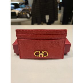 [FERRAGAMO] 페라가모 더블 간치니 카드지갑 레드 22-0007-LI