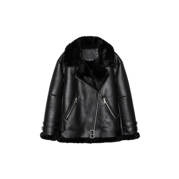 B-5 더블 무스탕 자켓 [블랙]_LMOJK02A2BK