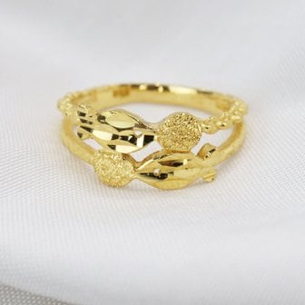  [가앤] 24k순금 두줄 라인 물고기 반지 3.75g