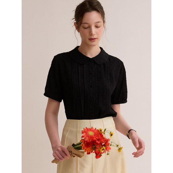 Dot lace blouse - Black