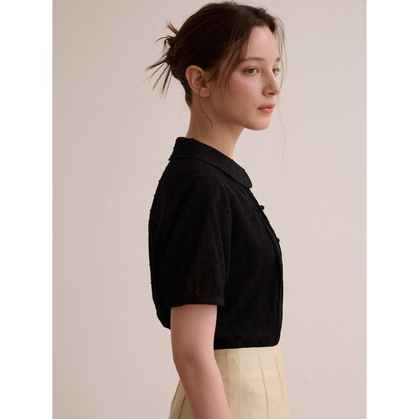 Dot lace blouse - Black