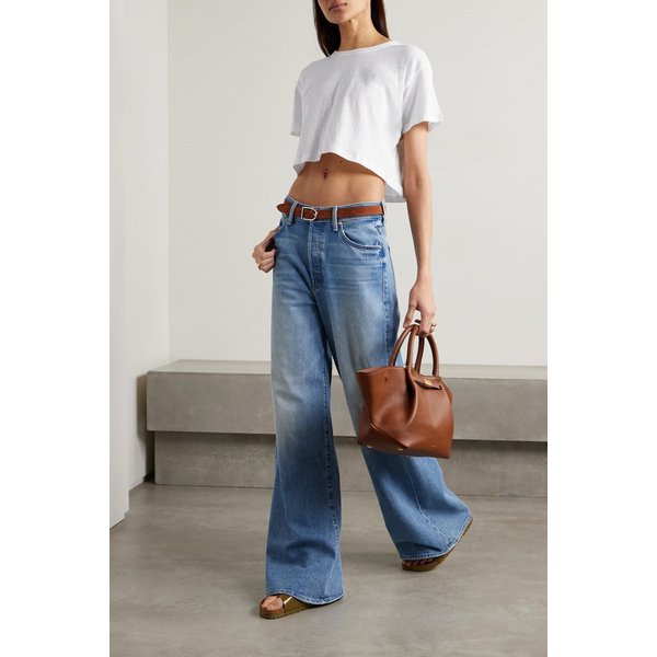 리셋 크롭 슬럽 코튼 저지 티셔츠 화이트 1647597311387521