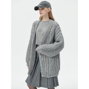 Cable Knit Half Long Cardigan [3color]