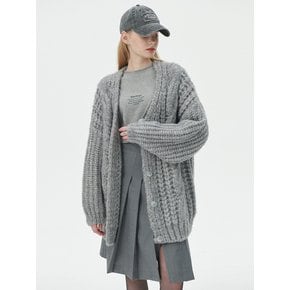 Cable Knit Half Long Cardigan [3color]