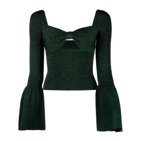 [해외배송] 셀프포트레이트 컷아웃 루렉스 니트 AW22.137TB GREEN