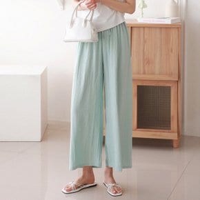 쿨 지지미 와이드팬츠 5color 허리 스트링 여름 밴딩 바지