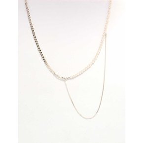 [In522]Trendy Pearl Silver Necklace