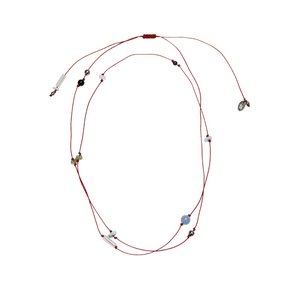 gem layers necklace waistband-red