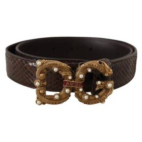 4841682 Dolce  Gabbana Elegant Snakeskin Leather Womens Belt