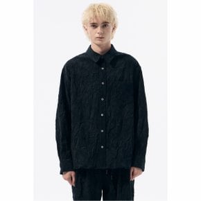 Black Relaxed Fit Creased Shirt_CWSAW24112BKX