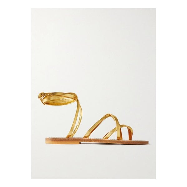제노비 메탈릭 가죽 샌들 골드 1647597338102145