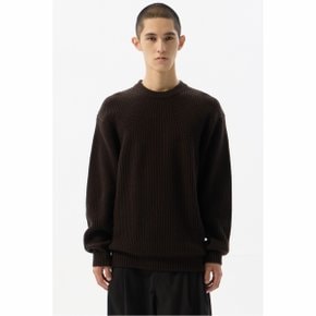 Brown Heavy Wool Sweater_CWWAW24804BRD