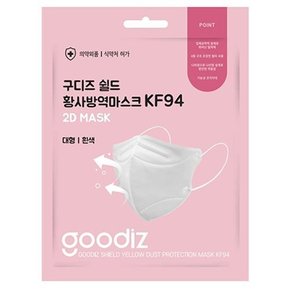 [공인판매처] 구디즈 쉴드 KF94 황사방역 마스크 대형 흰색 10매 초소형 소형