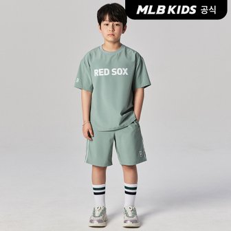 MLB키즈 (공식)24SS 아웃도어우븐 반팔티셔츠 세트 BOS