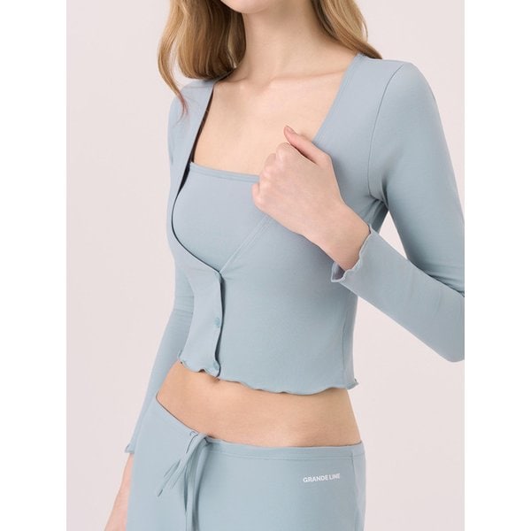 베이직 브이넥 크롭 가디건