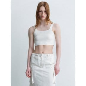 knitted ribbed crop top (ivory)