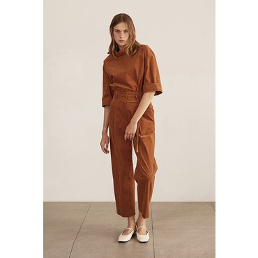 LAFEL 라펠소로브 코듀로이 하프슬리브 블라우스LMFB319