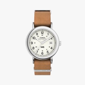 위켄더 유니섹스 가죽손목시계 37mm