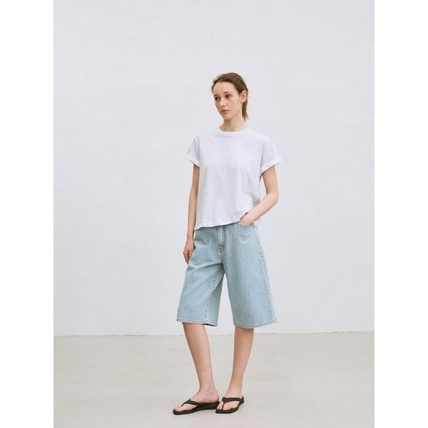 roll up T-shirt (white melange)