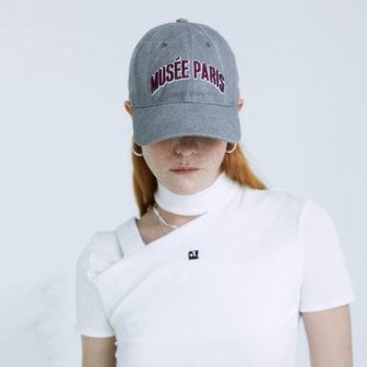 뮤제 ALVAR Musee Paris Logo Ball Cap_Chacoal Gray Denim