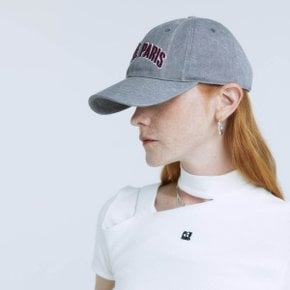 ALVAR Musee Paris Logo Ball Cap_Chacoal Gray Denim