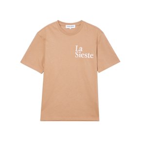 [MAISON LABICHE] 브라운 레터링자수 면 반팔티셔츠 CWTS3F147W1